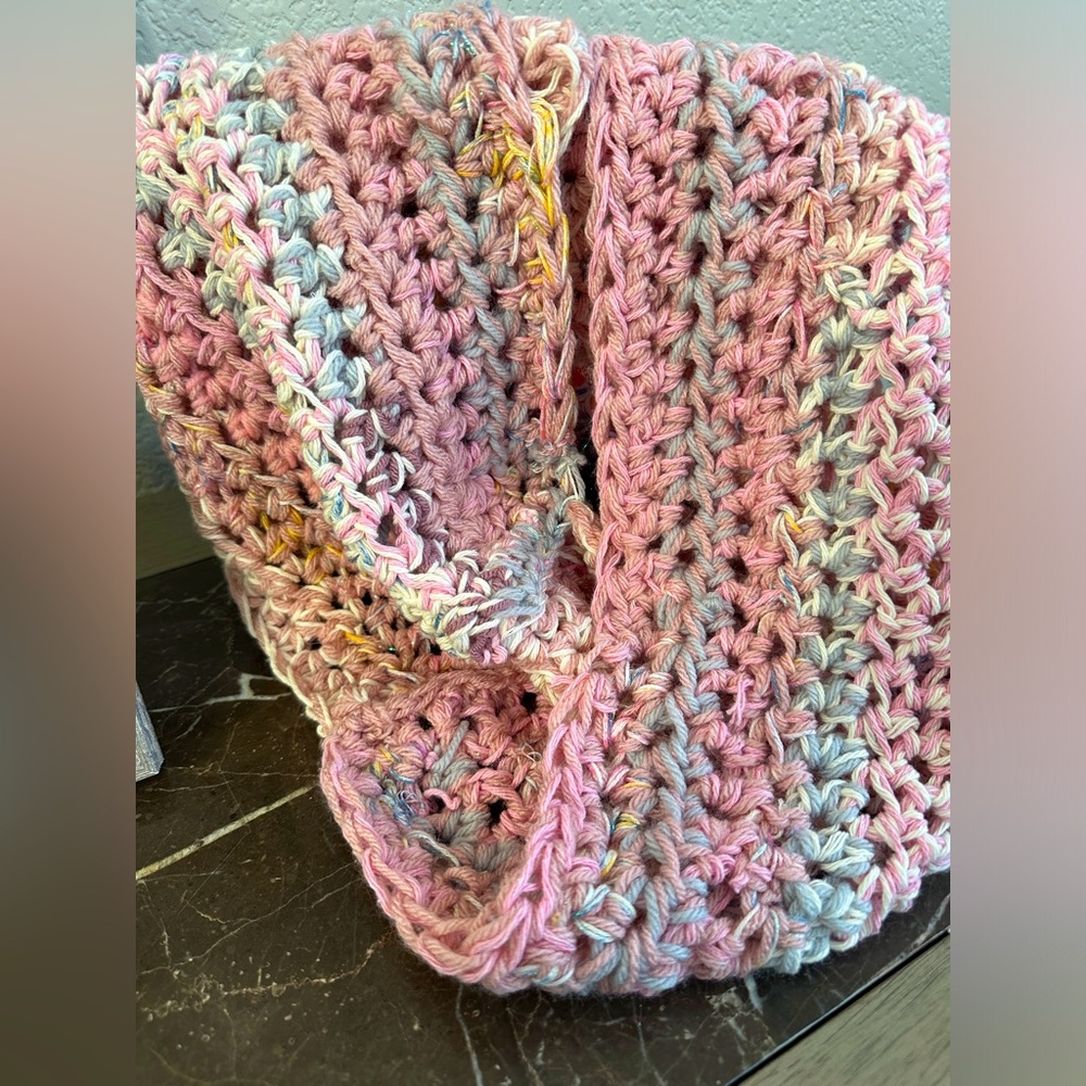 One of a kind! Girlie colors infinity scarf! I made w ❣️